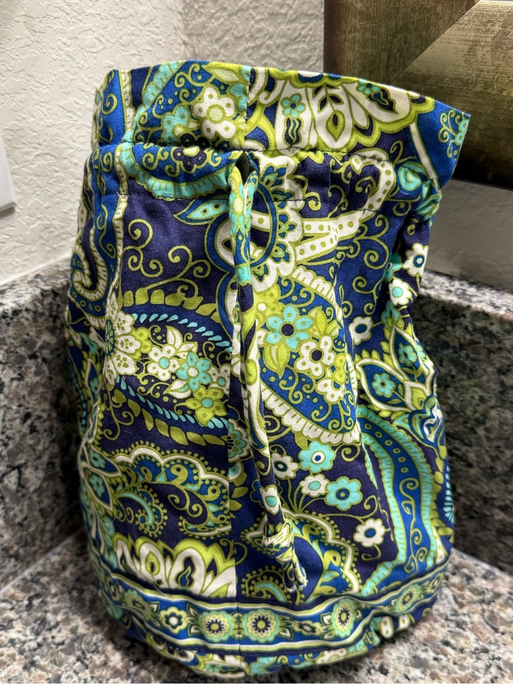 Vera Bradley Blue Green Paisley Drawstring Wet Bag